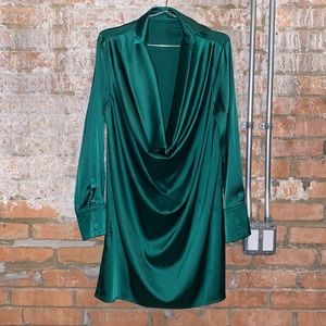 Satin Green Dress